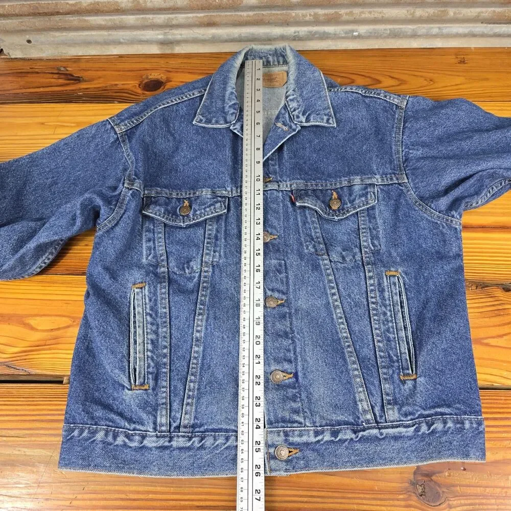 Vtg 70s 80s Levi's Denim Trucker Jacket USA Mens Medium Dark Wash 70507 0218